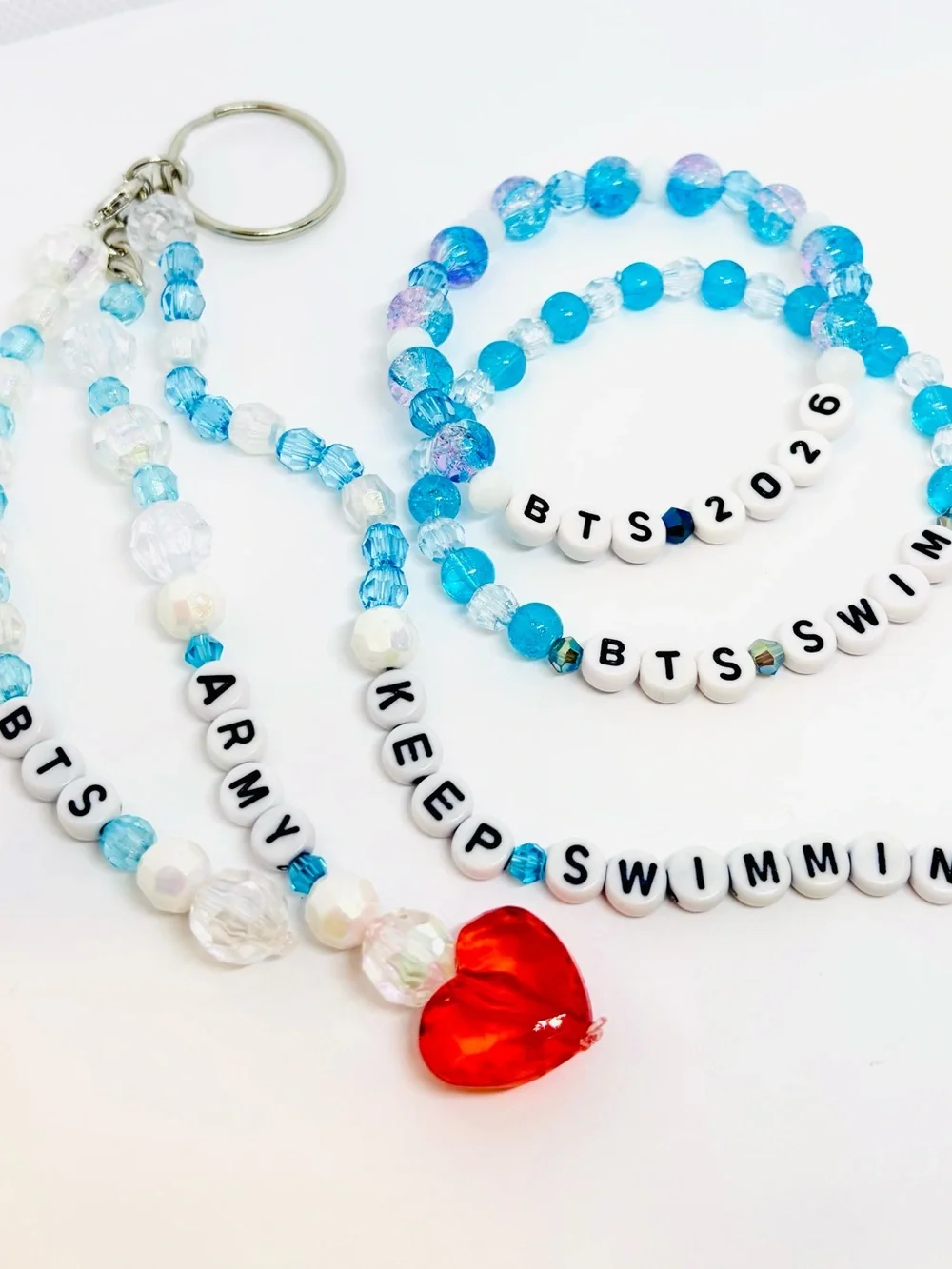 (3pcs) BTS KEEP SWIMMING KEYCHAIN BRACELET BUNDLE